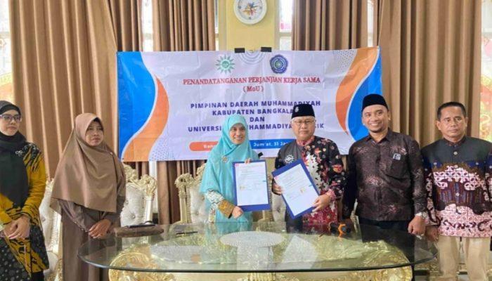 Guna Tingkatkan Kualitas Pendidikan PDM Bangkalan dan Universitas Muhammadiyah Gresik Teken MOU